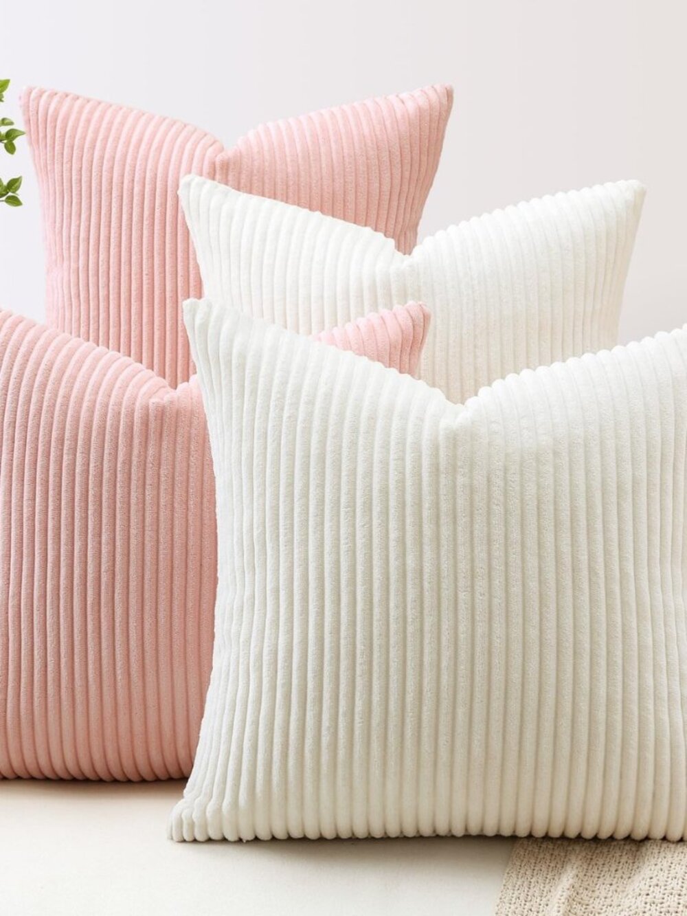 Pack of 4 Decorative Throw Pillow Covers 18x18 Inch Soft Corduroy Decorative